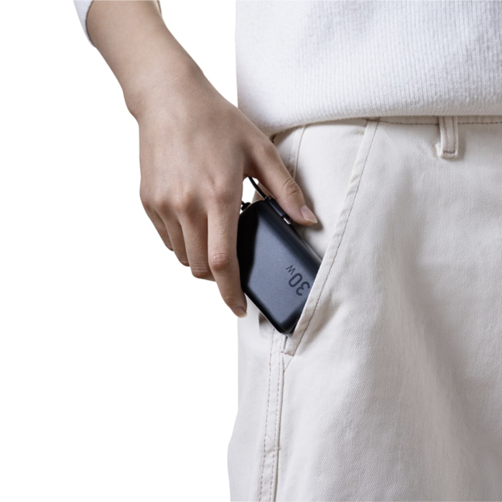 Anker Power Bank 5,000 mAh 22.5W with Built in USB C Cable and Fusion Wall Charger 30W-Black by Anker