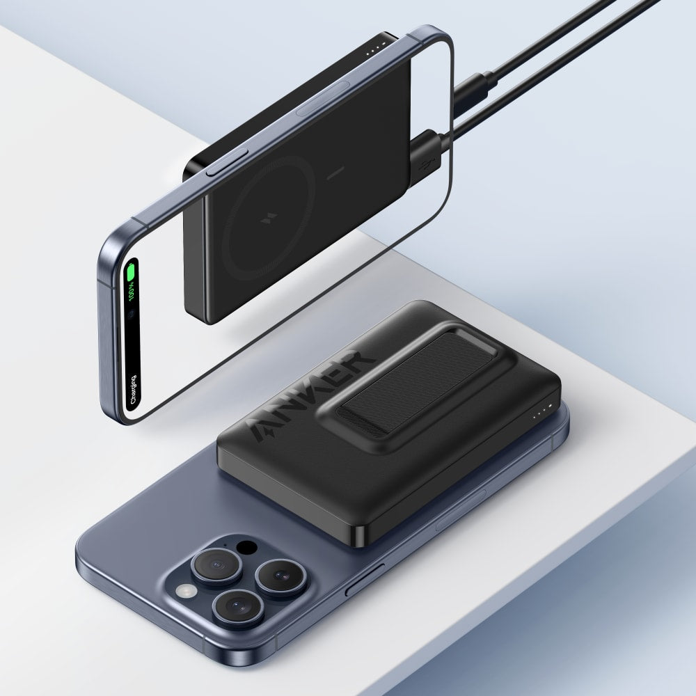 Anker MagGo Power Bank with Stand 10,000 mAh 7.5W-Black by Anker