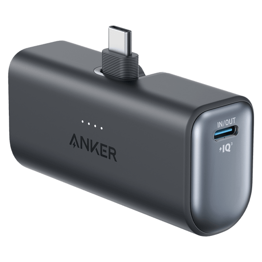 Anker Nano Power Bank with Built-in Foldable USB-C Connector Black
