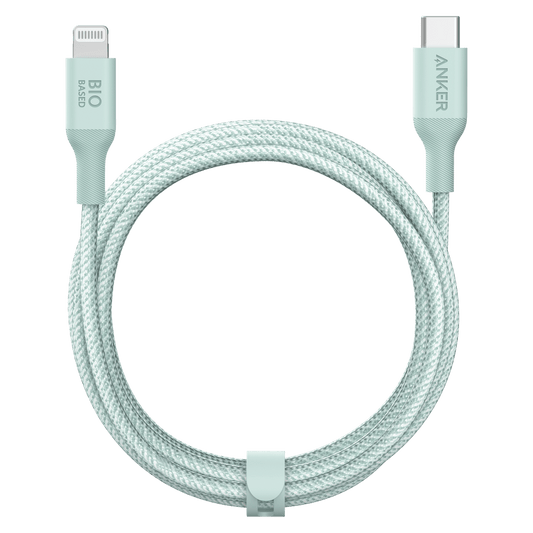 Anker Bio-Braided USB C to Apple Lightning Cable 10ft Green