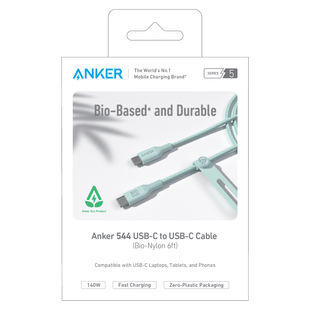 Anker Bio-Braided USB C to USB C Cable 6ft-Green by Anker
