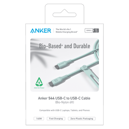 Anker Bio-Braided USB C to USB C Cable 6ft-Green by Anker
