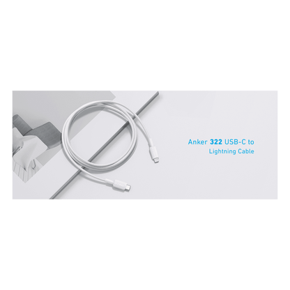 Anker Braided USB C to Apple Lightning Cable 6ft-White by Anker