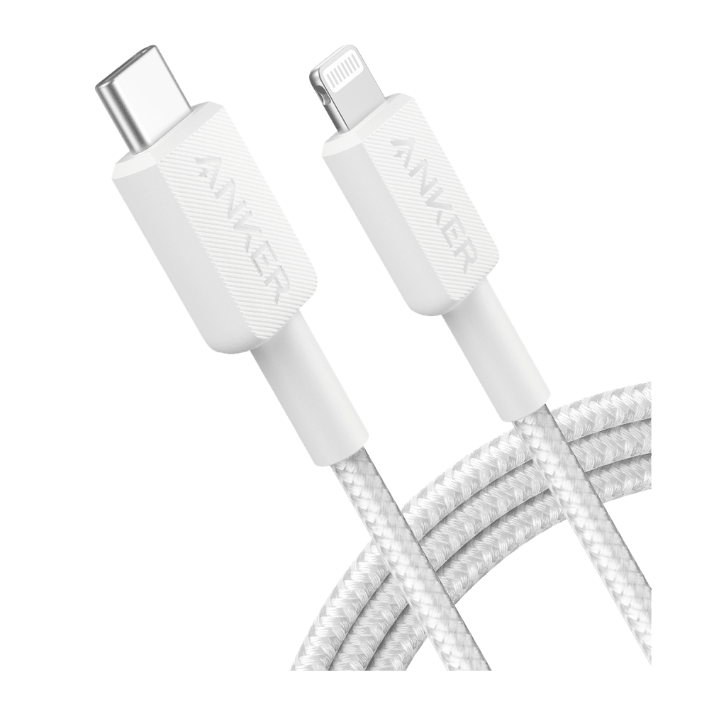Anker Braided USB C to Apple Lightning Cable 6ft-White