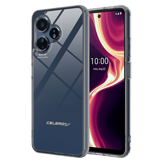 AMPD TPU / Acrylic Crystal Clear Case with Black Bumper for Celero 5G Plus (Gen 3)-Black by AMPD