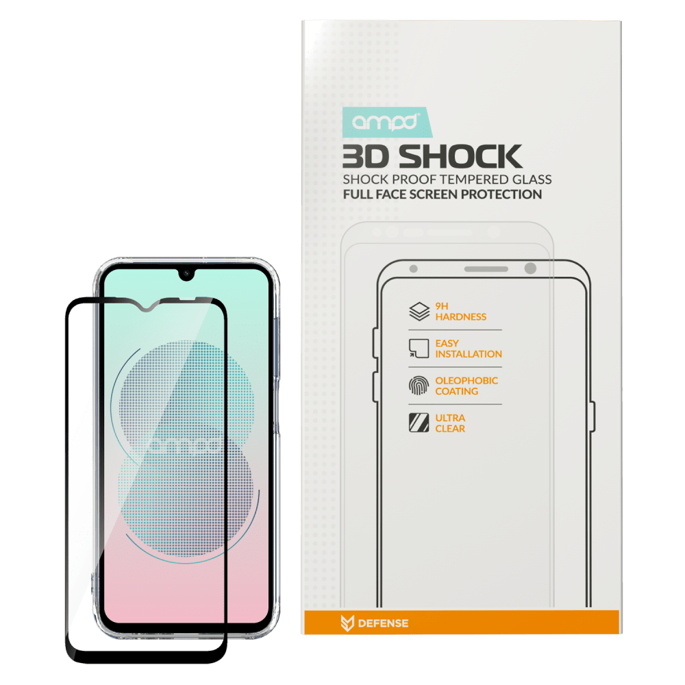 AMPD 3D Full Faced Impact Glass Screen Protector with Black Border for Samsung SGA355G-Clear by AMPD