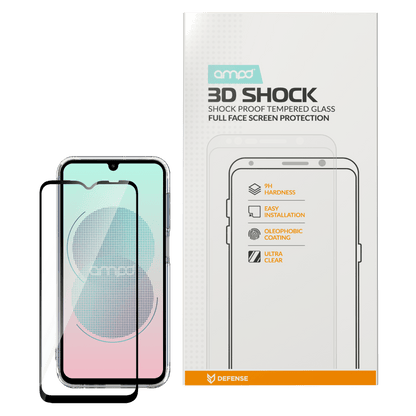 AMPD 3D Full Faced Impact Glass Screen Protector with Black Border for Samsung SGA355G-Clear by AMPD