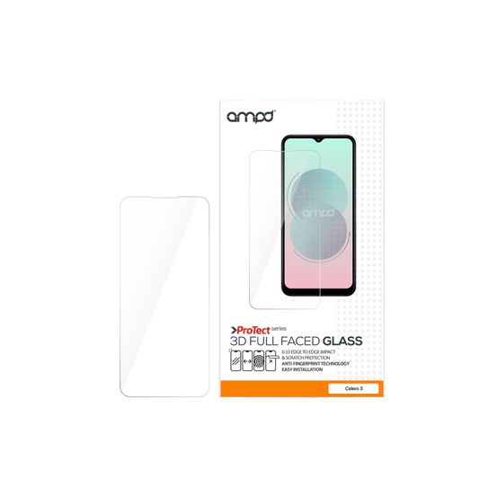 AMPD 0.33 Hardened Tempered Glass Screen Protector for Boost Celero 5G (Gen 3)-Clear by AMPD