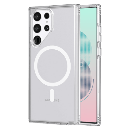 AMPD TPU / Acrylic Crystal Clear MagSafe Case for Samsung Galaxy S22 Ultra-Clear