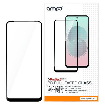 AMPD 3D Full Faced Tempered Glass for Motororla Moto G Stylus 5G (2024)-Clear by AMPD
