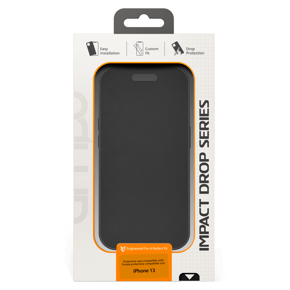 AMPD TPU / Acrylic Wallet Flip Case for Apple iPhone 13-Black by AMPD