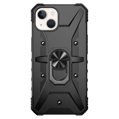 AMPD Dual Layer Robot Combo Drop Protection Case with Ring for Apple iPhone 13-Black by AMPD