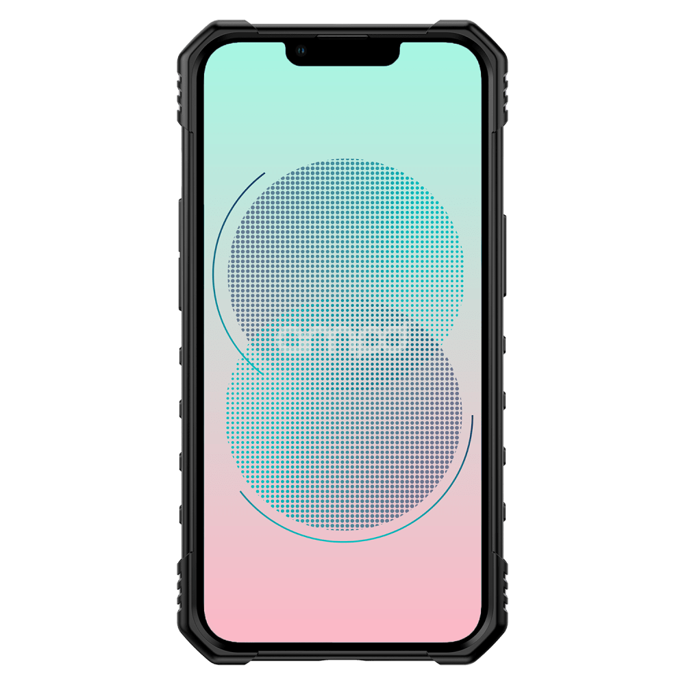 AMPD Dual Layer Robot Combo Drop Protection Case with Ring for Apple iPhone 13-Black by AMPD