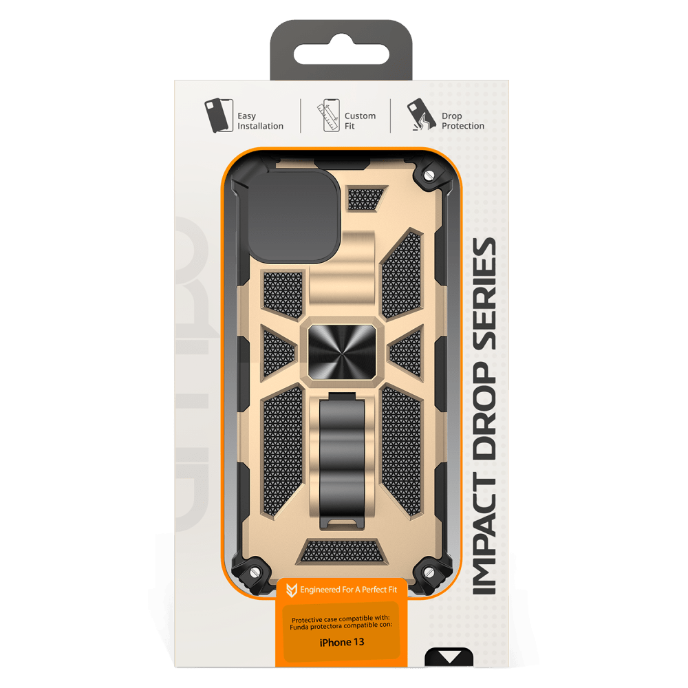 AMPD Dual Layer SpiderKick Case for Apple iPhone 13-Gold by AMPD