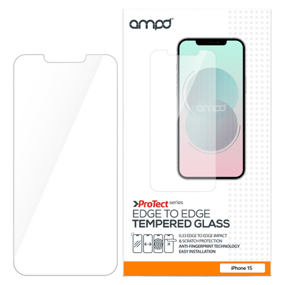 AMPD 0.33 Impact Tempered Glass Screen Protector for Apple iPhone 15 Pro Max Clear by AMPD