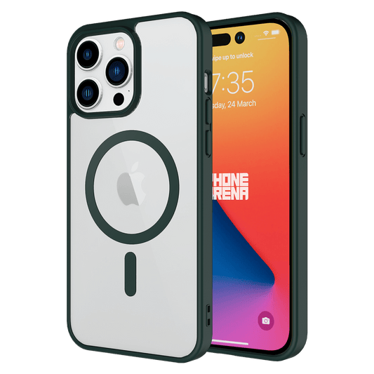 AMPD TPU / Acrylic Hard Shell MagSafe Case with Colored Bumper for Apple iPhone 15 Pro Max-- by AMPD