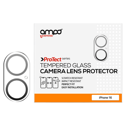 AMPD Laser Cut Rear Camera Tempered Glass Protector for Apple iPhone 16-Clear by AMPD