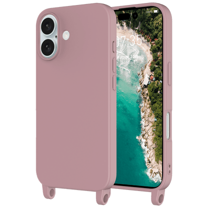 AMPD Real Feel TPU Crossbody Strap Case for Apple iPhone 16-Purple