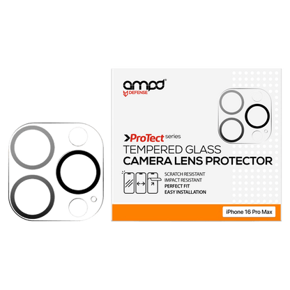 AMPD Laser Cut Rear Camera Tempered Glass Protector for Apple iPhone 16 Pro Max-Clear by AMPD