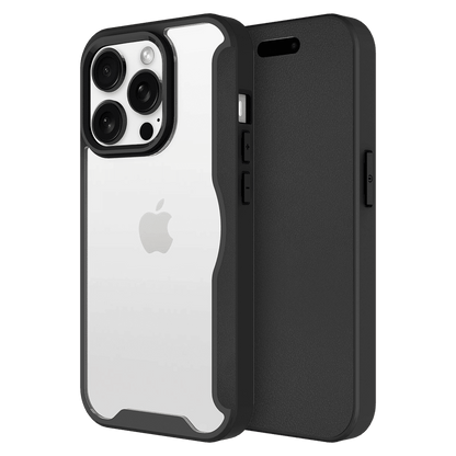 AMPD TPU / Acrylic Wallet Flip MagSafe Case for Apple iPhone 16 Pro Max-Black