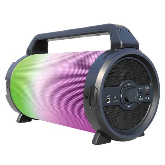 AMPD Bazooka Barrel LED Bluetooth Speaker with Microphone