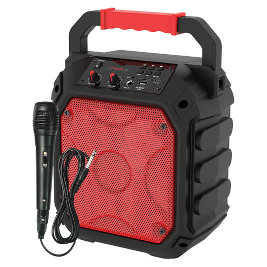 AMPD Party Cube 15W Karaoke Bluetooth Speaker-Red by AMPD