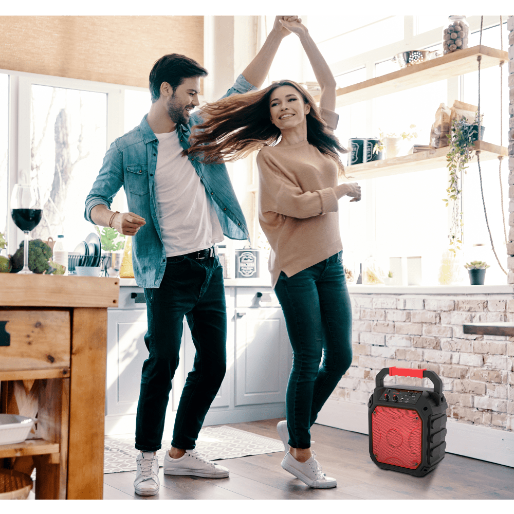 AMPD Party Cube 15W Karaoke Bluetooth Speaker-Red by AMPD