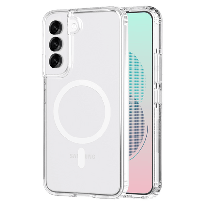 AMPD TPU / Acrylic Crystal Clear Case with Mag Ring for Samsung Galaxy S 2025 Medium-Clear by AMPD