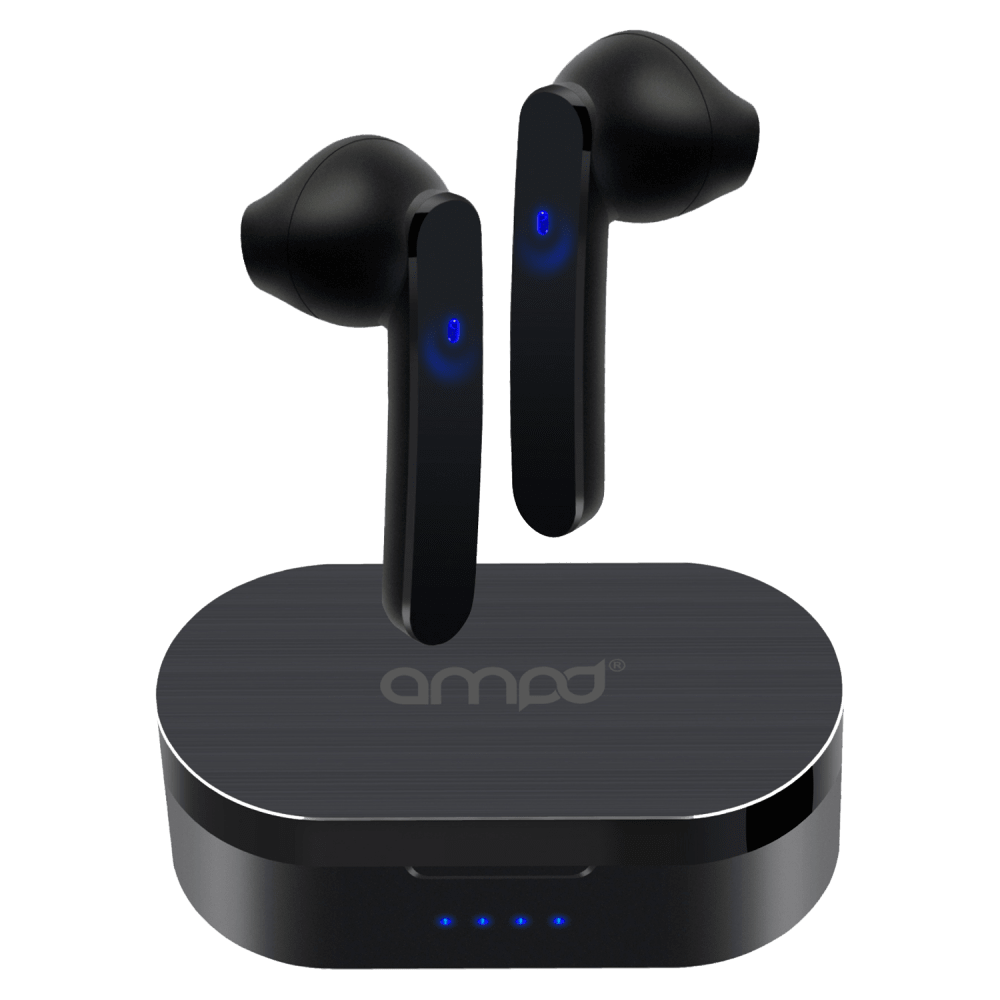 AMPD True Wireless In Ear Headphones with Smart Touch Controls and Charging Pack