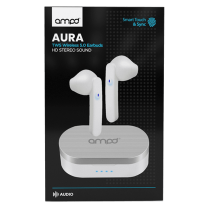 AMPD True Wireless In Ear Headphones with Smart Touch Controls and Charging Pack by AMPD