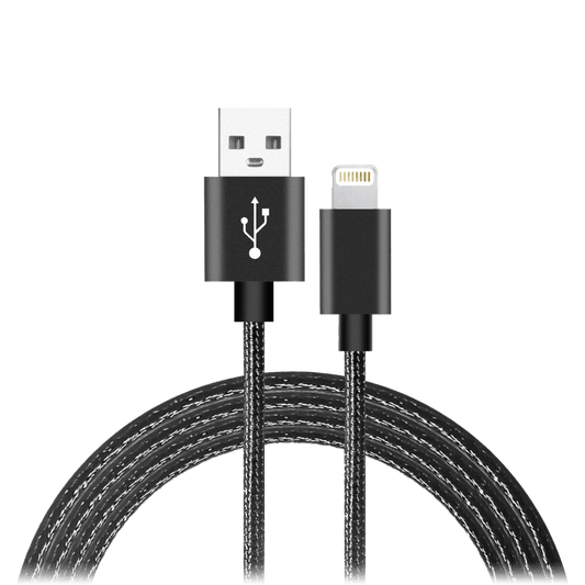 AMPD Volt Plus USB A to Apple Lightning Braided Cable 6ft-Black by AMPD