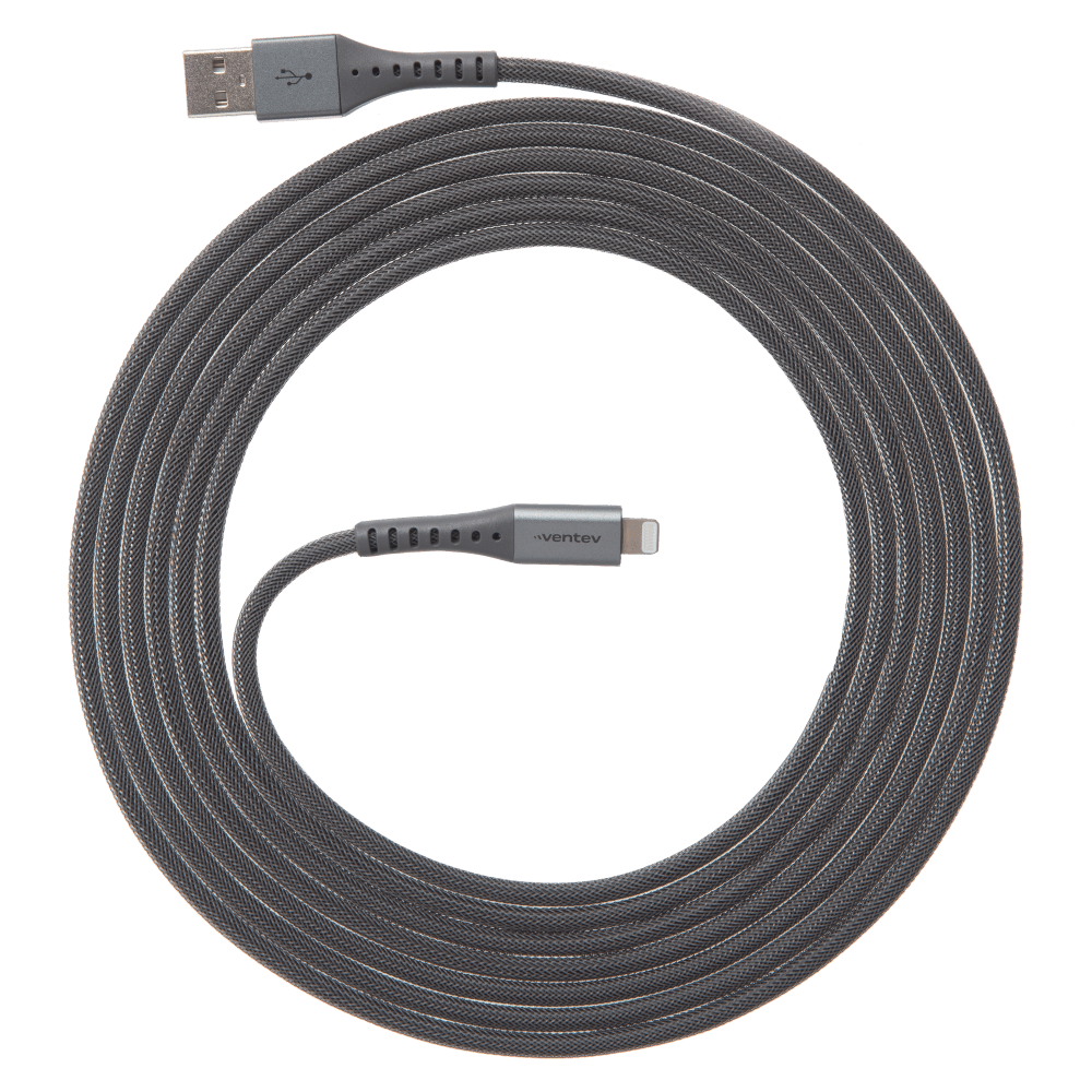 Ventev Alloy USB A to Apple Lighting High Speed Ultradurable 10 Foot Cable-Silver