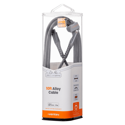 Ventev Alloy USB C to Apple Lightning High Speed Ultradurable 10 Foot Cable-- by Ventev