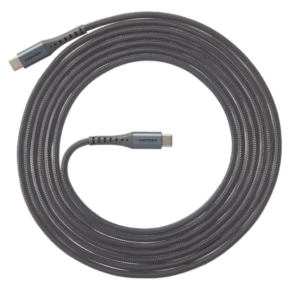 Ventev Alloy USB C to USB C High Speed Ultradurable 10 Foot Cable-Silver by Ventev