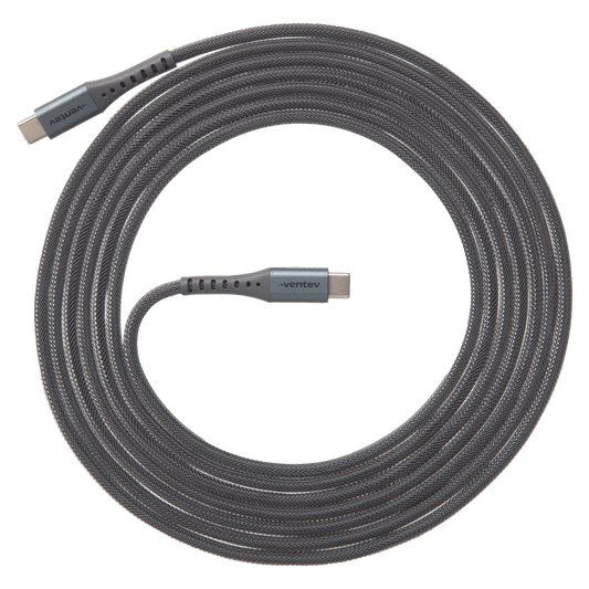 Ventev Alloy USB C to USB C High Speed Ultradurable 10 Foot Cable-Silver by Ventev