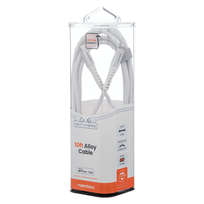 Ventev Alloy USB C to Apple Lightning High Speed Ultradurable 10 Foot Cable-- by Ventev