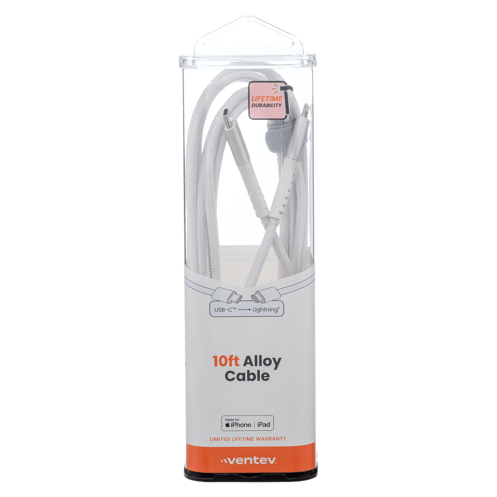 Ventev Alloy USB C to Apple Lightning High Speed Ultradurable 10 Foot Cable-- by Ventev