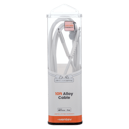 Ventev Alloy USB C to Apple Lightning High Speed Ultradurable 10 Foot Cable-- by Ventev