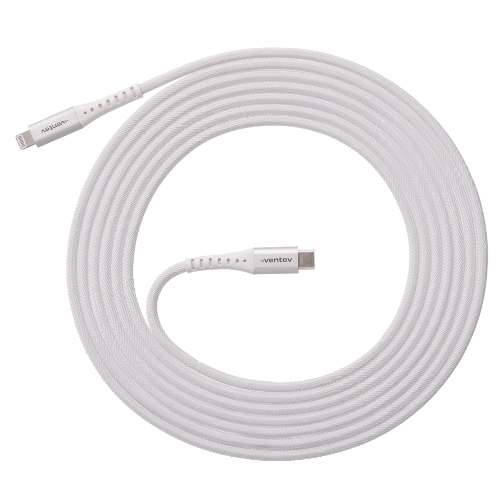 Ventev Alloy USB A to Apple Lightning High Speed Ultradurable 10 Foot Cable-White