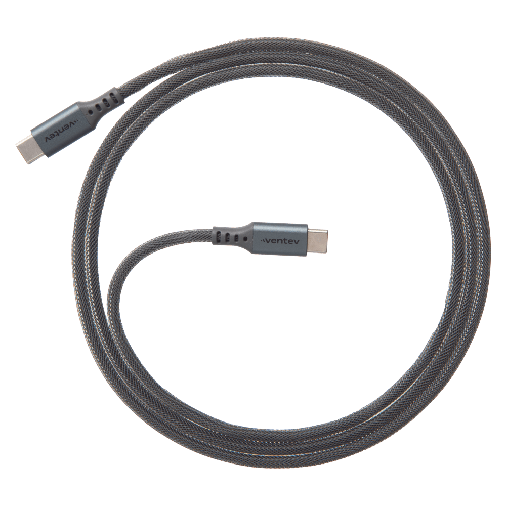 Ventev Alloy USB C to USB C High Speed Ultradurable 4 Foot Cable-Silver by Ventev