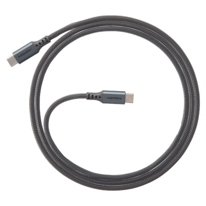 Ventev Alloy USB C to USB C High Speed Ultradurable 4 Foot Cable-Silver by Ventev