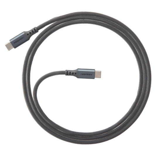 Ventev Alloy USB C to USB C High Speed Ultradurable 4 Foot Cable-Silver by Ventev