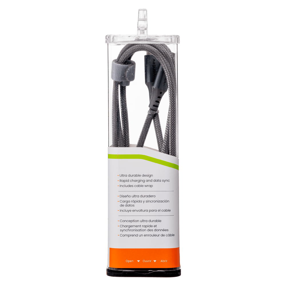 Ventev Alloy USB C to USB C High Speed Ultradurable 4 Foot Cable-Silver by Ventev