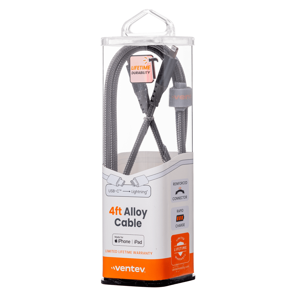 Ventev Alloy USB C to Apple Lightning High Speed Ultradurable 4 Foot Cable-- by Ventev