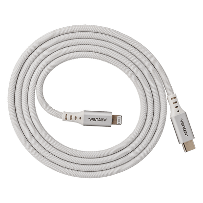 Ventev Alloy USB C to Apple Lightning High Speed Ultradurable 4 Foot Cable-White