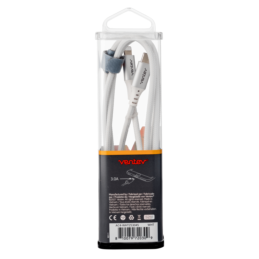 Ventev Alloy USB C to Apple Lightning High Speed Ultradurable 4 Foot Cable-- by Ventev