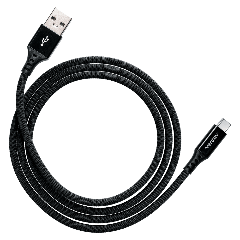 Ventev Alloy USB A to USB C High Speed Ultradurable 4 Foot Cable-Black