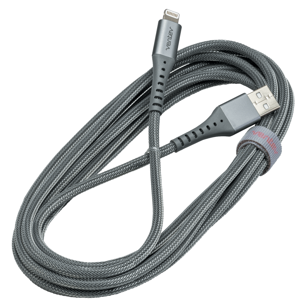 Ventev Alloy USB A to Apple Lighting High Speed Ultradurable 10 Foot Cable-- by Ventev