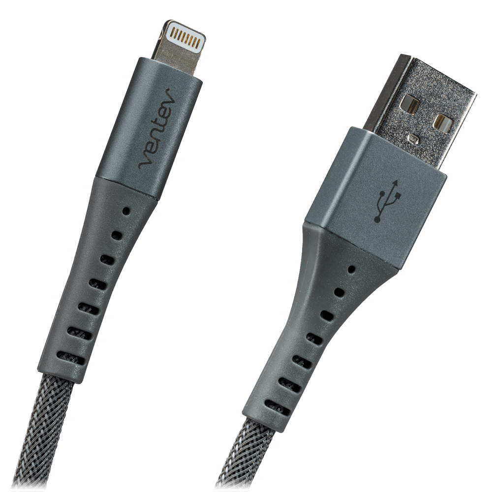 Ventev Alloy USB A to Apple Lighting High Speed Ultradurable 10 Foot Cable-- by Ventev