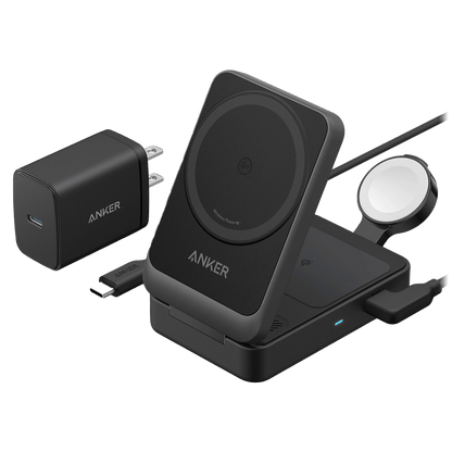 Anker Qi2 15W 3 in 1 Foldable Wireless Charging Station with 40W Charger
